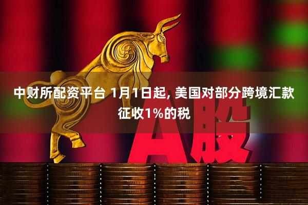 中财所配资平台 1月1日起, 美国对部分跨境汇款征收1%的税